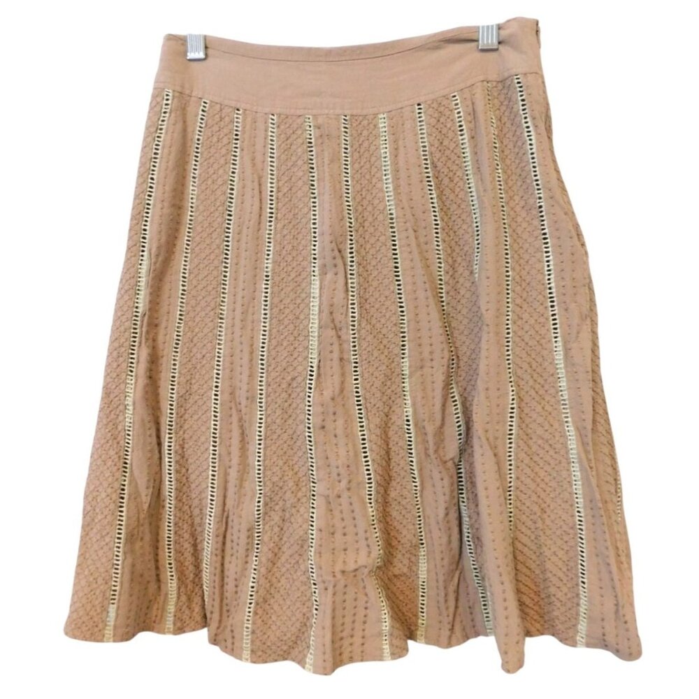 Toi et Moi Women Size S Small Light Brown Flowy Skirt Lined